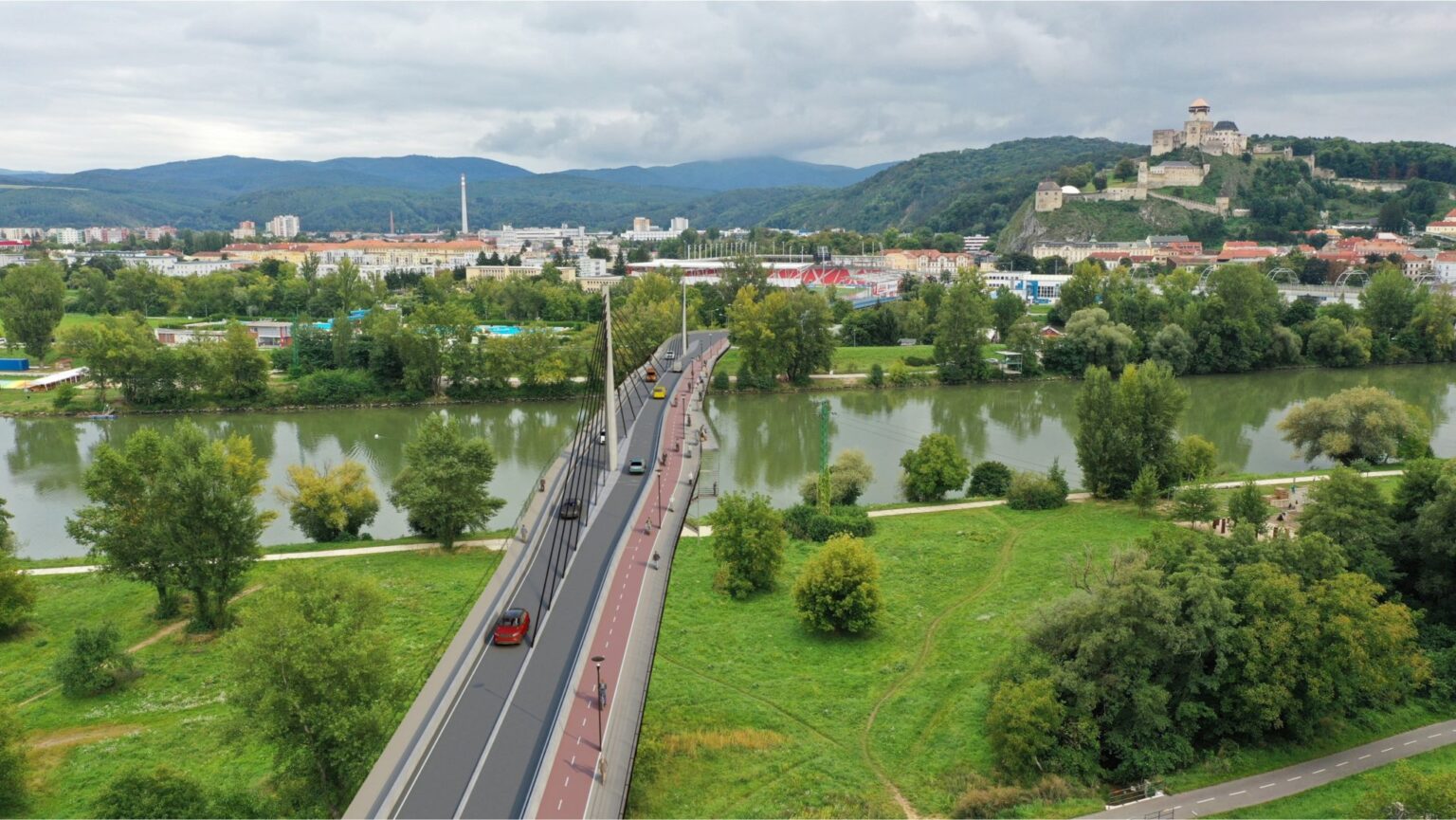 Výstavba Orechovského mosta v kombinácii s ďalšími pripravovanými riešeniami zlepší dopravnú situáciu v krajskom meste. Zdroj: mesto Trenčín 