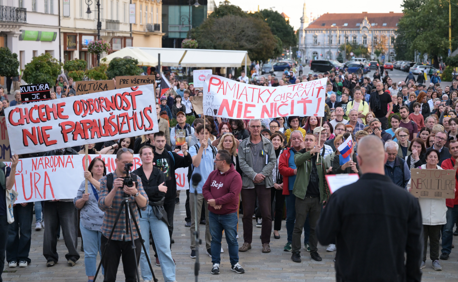 Snímka z celoslovenského občianskeho protestu na podporu Kultúrneho štrajku v Košiciach 19. septembra 2024. Foto: František Iván/TASR
