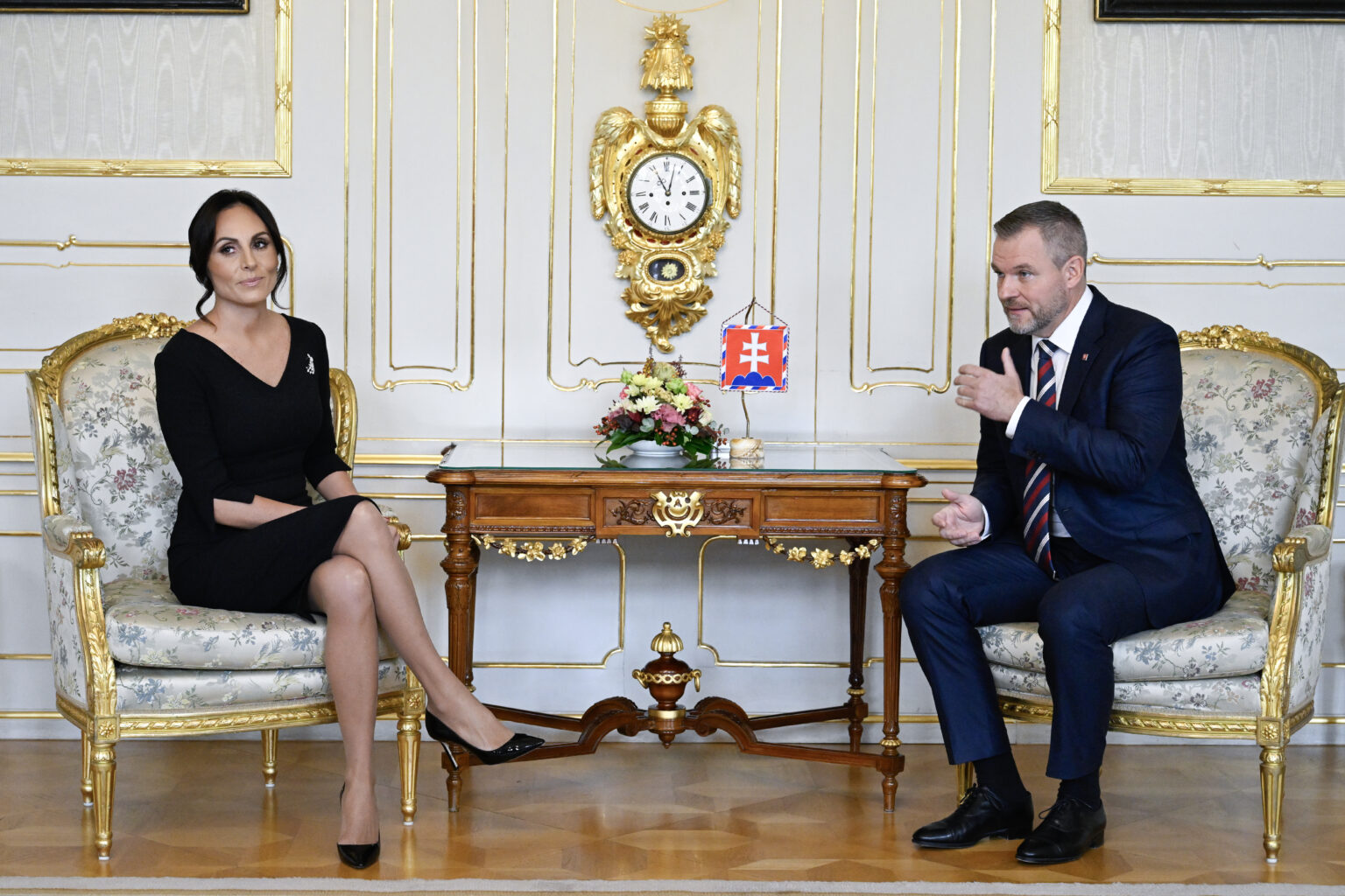 Zuzana Dolinková a Peter Pellegrini. Foto: Pavel Neubauer/TASR