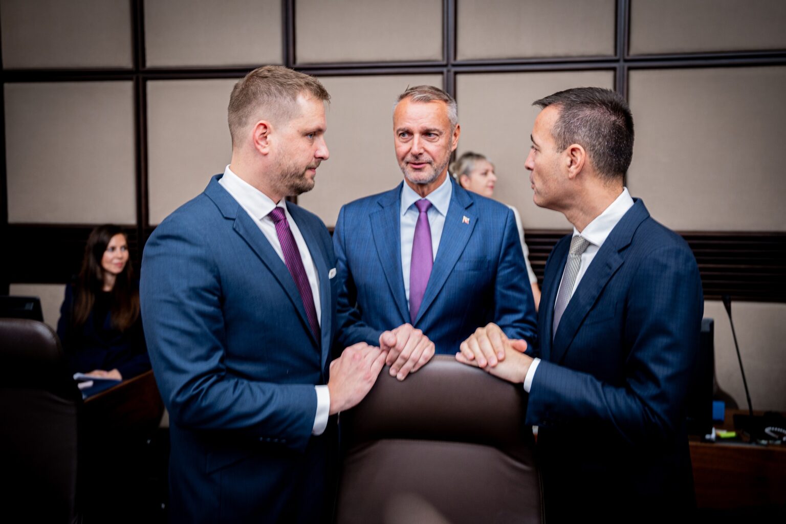 Zľava Kamil Šaško, Richard Raši a Tomáš Drucker. Foto: Facebook/K. Šaško