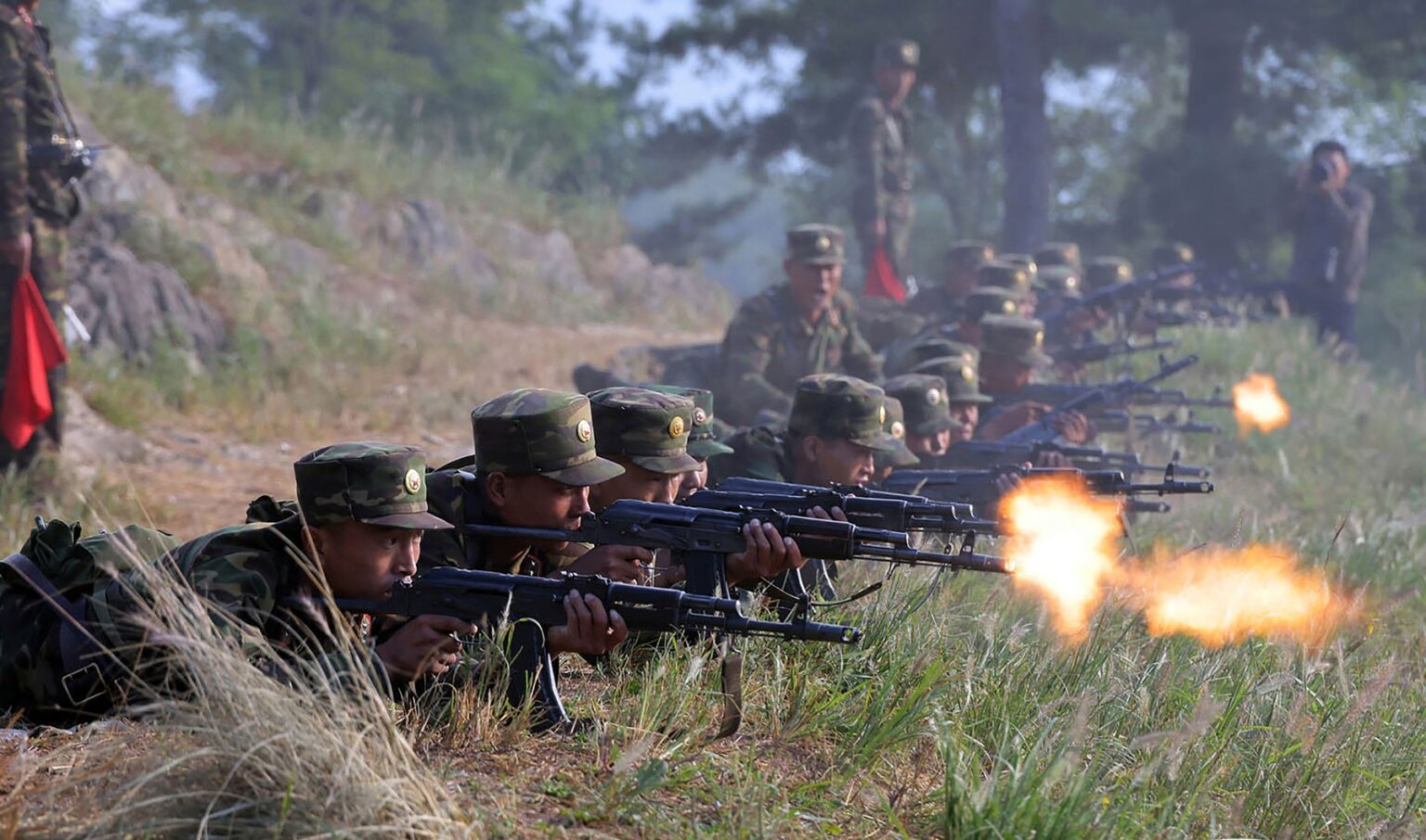 Vojaci KĽDR, ilustračný obrázok. Foto: STR / KCNA VIA KNS / AFP / Profimedia