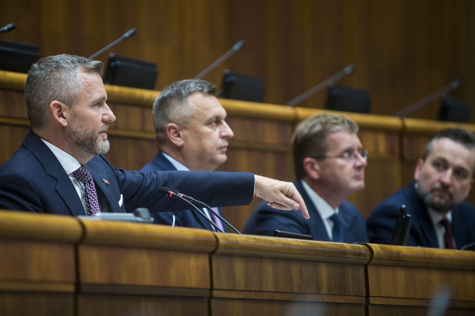 Peter Pellegrini, Andrej Danko, Peter Žiga, Foto: Jakub Kotian/TASR