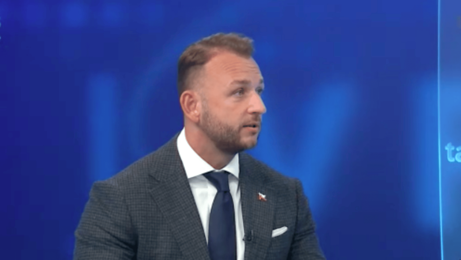 Matúš Šutaj Eštok v relácii V politike na TA3. Reprofoto: TA3