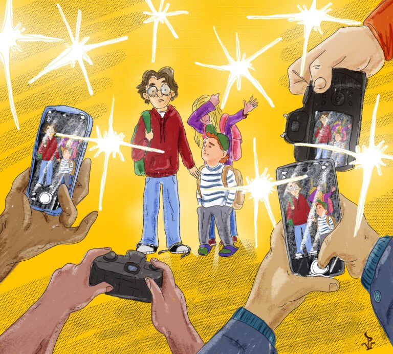 Fotenie detí. Ilustrácia: Vlado Palša 