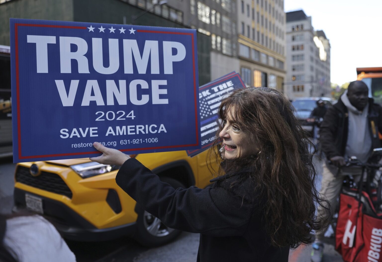 Priaznivkyňa republkánov v New Yorku. Foto: ČTK / AP / Koki Kataoka
