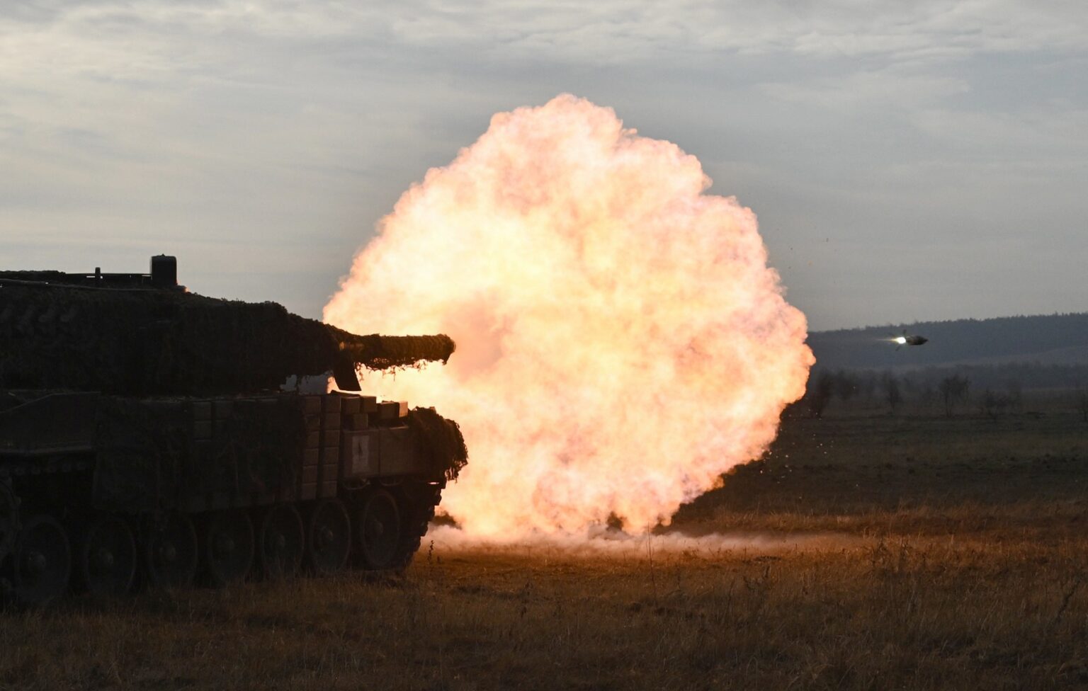 Tank Leopard 2A4 v službách 33. samostatnej mechanizovanej brigády, ilustračný obrázok. Foto: Genya SAVILOV / AFP / AFP / Profimedia