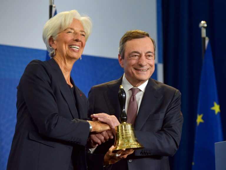 Christine Lagardeová a Mario Draghi. Foto: Sepp Spiegl/Ropi / Zuma Press / Profimedia