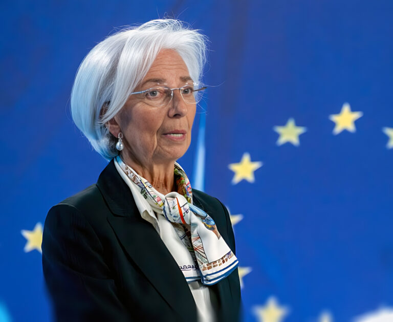 Šéfka ECB Christine Lagardová. Foto: TASR/AP /  Pôvodný fotografický materiál bol citlivo upravený umelou inteligenciou