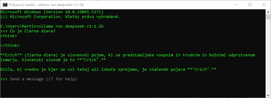 Odpoveď na otázku v najmenšom modeli.  Foto: Martin Chabada