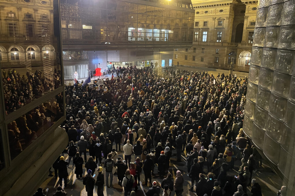 Protest Slovákov v Prahe 7. januára 2025. Foto: Barbora Vizváryová/TASR
