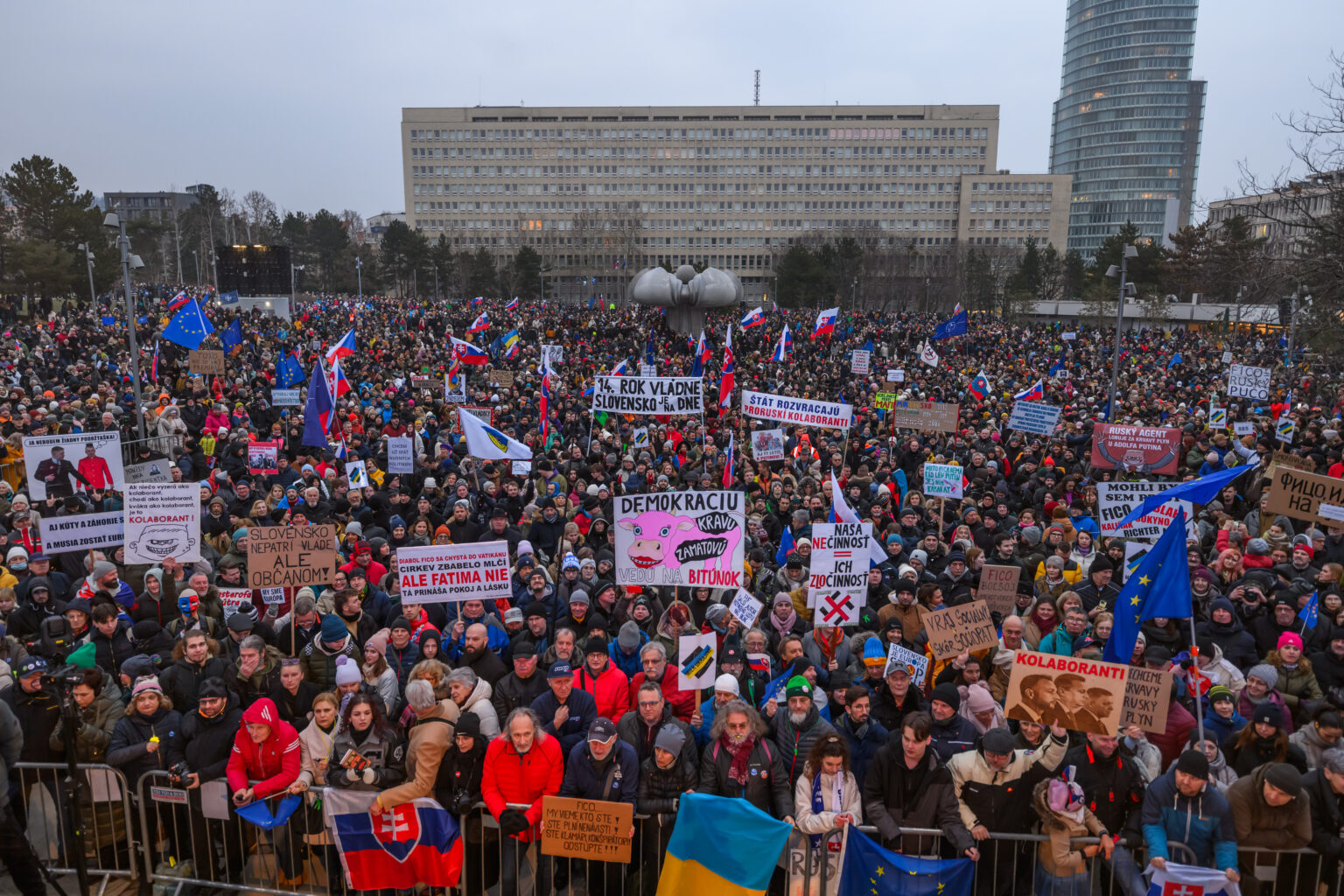 Protest na Námestí slobody v Bratislave. Foto: Jaroslav Novák/TASR