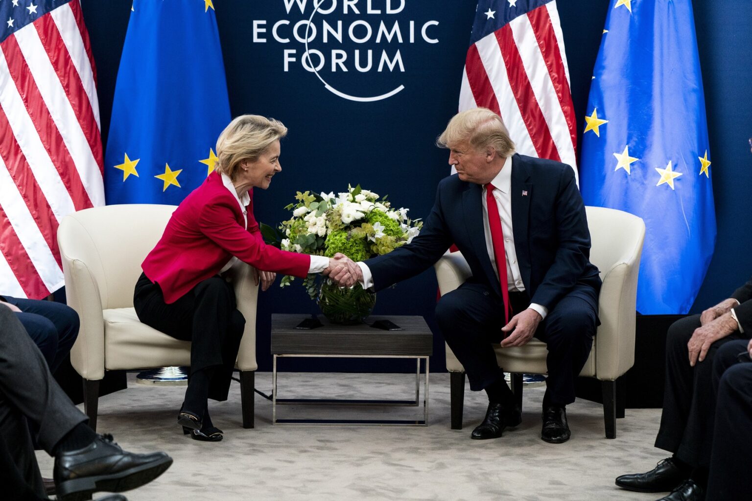 Ursula von der Leyenová a Donald Trump na Svetovom ekonomickom fóre v Davose 21. januára 2020. Foto: ANNA MONEYMAKER / New York Times / Profimedia