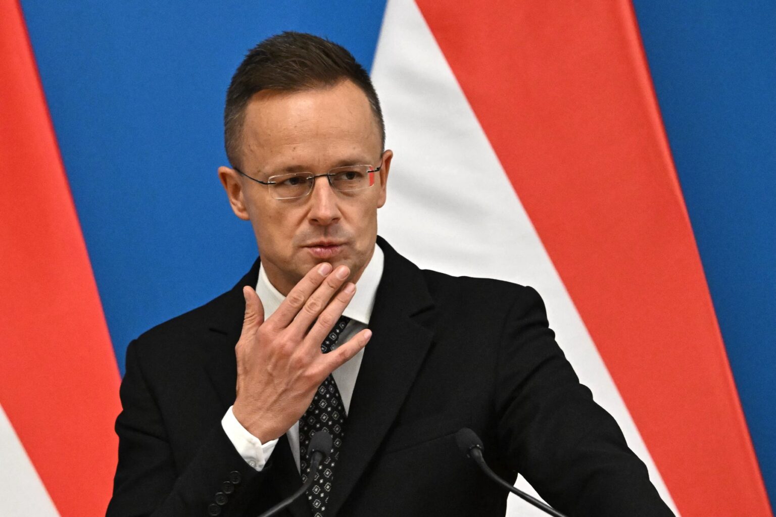 Maďarský minister zahraničných vecí Péter Szijjártó, 23. januára 2025. Foto: Attila Kisbenedek /AFP / Profimedia