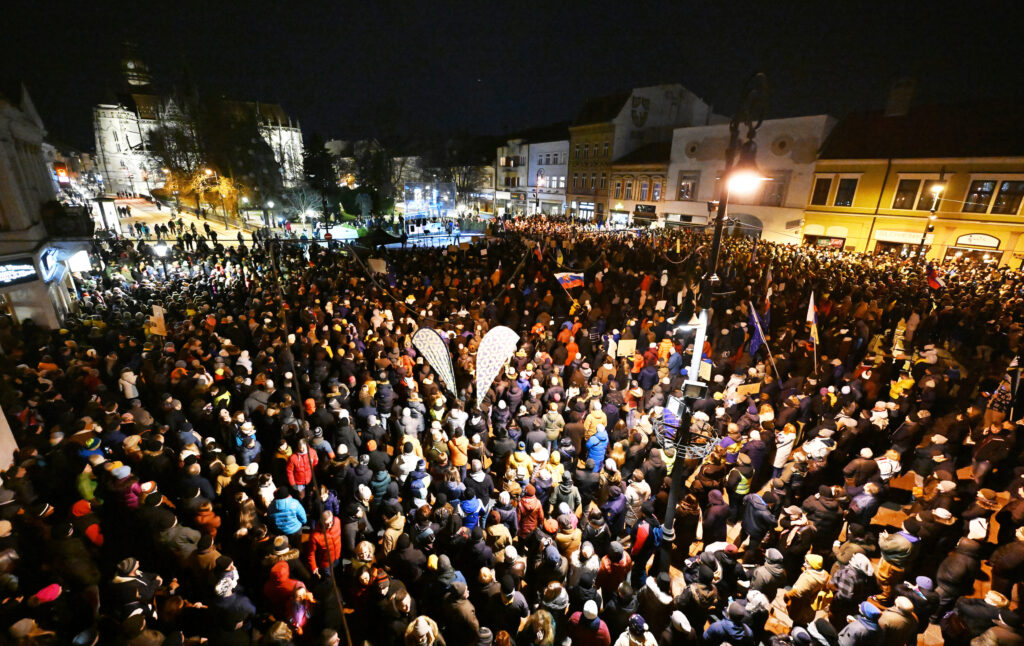 Protest „Slovensko je Európa“ v Košiciach 7. januára 2025. Foto: František Iván/TASR