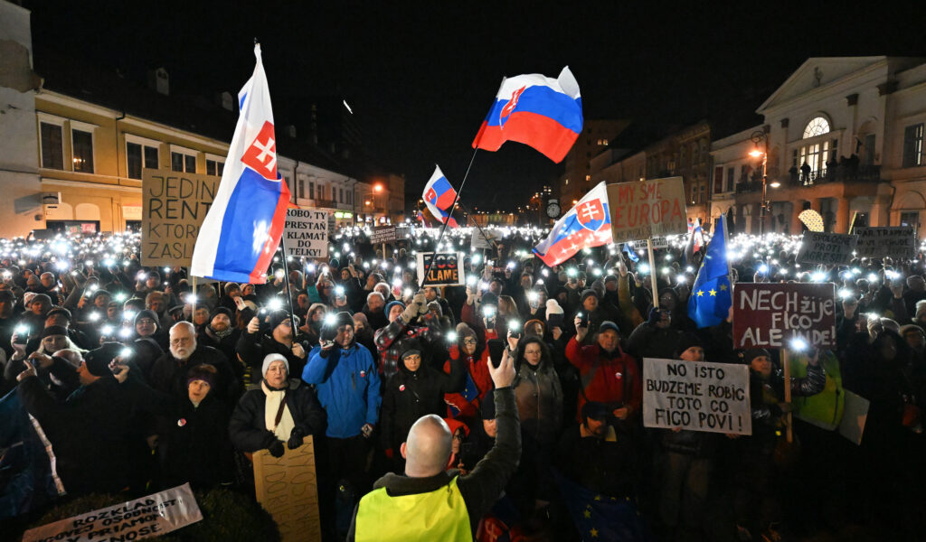 Protest „Slovensko je Európa“ v Košiciach 7. januára 2025. Foto: František Iván/TASR