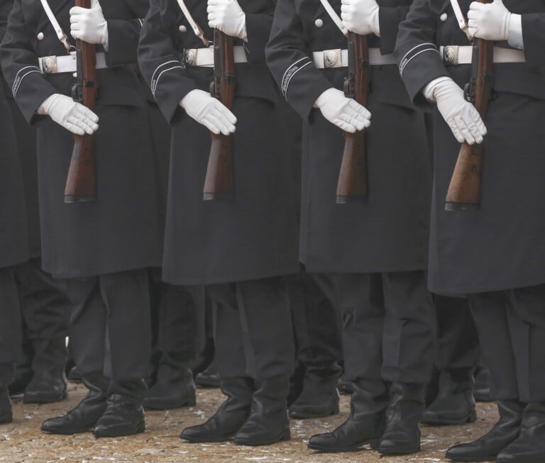 Members of the Wachbataillon. Photo: Adam Berry / Getty Images
