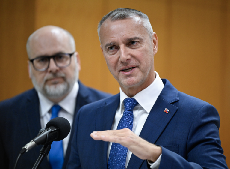 Richard Raši (vpravo) a Michal Kaliňák. Foto: Pavel Neubauer/TASR