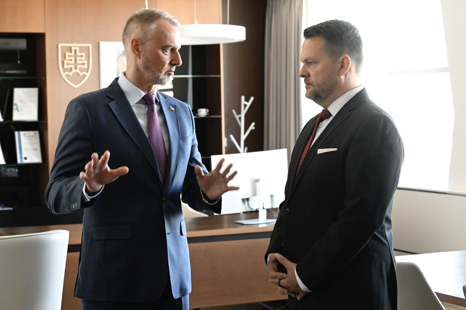 Samuel Migaľ (R) and Richard Raši. Photo: TASR/Pavel Neubauer