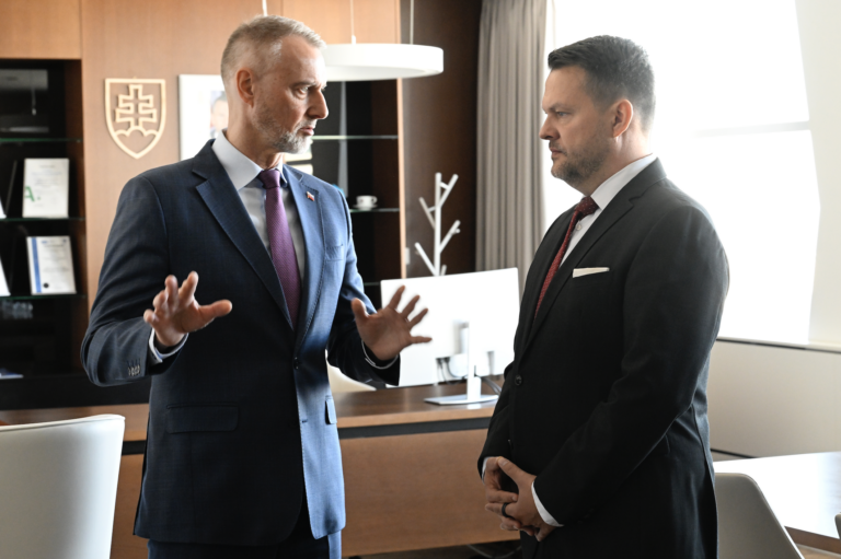 Samuel Migaľ (R) and Richard Raši. Photo: TASR/Pavel Neubauer