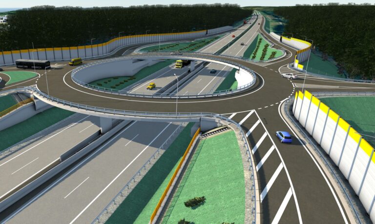Budúca mimoúrovňová križovatka Rohožník na D2. Vizualizácia: Zdroj NDS/FB
