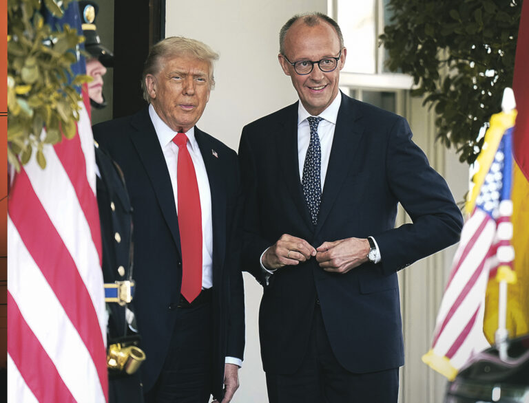 Donald Trump a Friedrich Merz. Foto: Michael Kappeler/picture alliance via Getty Images