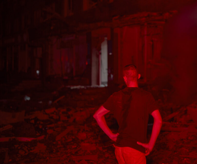 Po dronovom útoku na Kyjev. Foto: Kostiantyn Liberov/Libkos/Getty Images