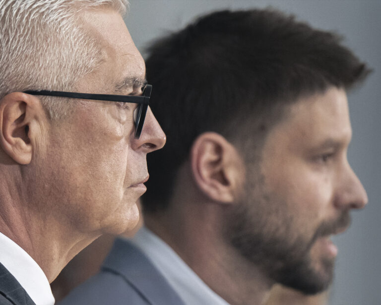 Ivan Korčok a Michal Šimečka. Foto: Martin Baumann / TASR