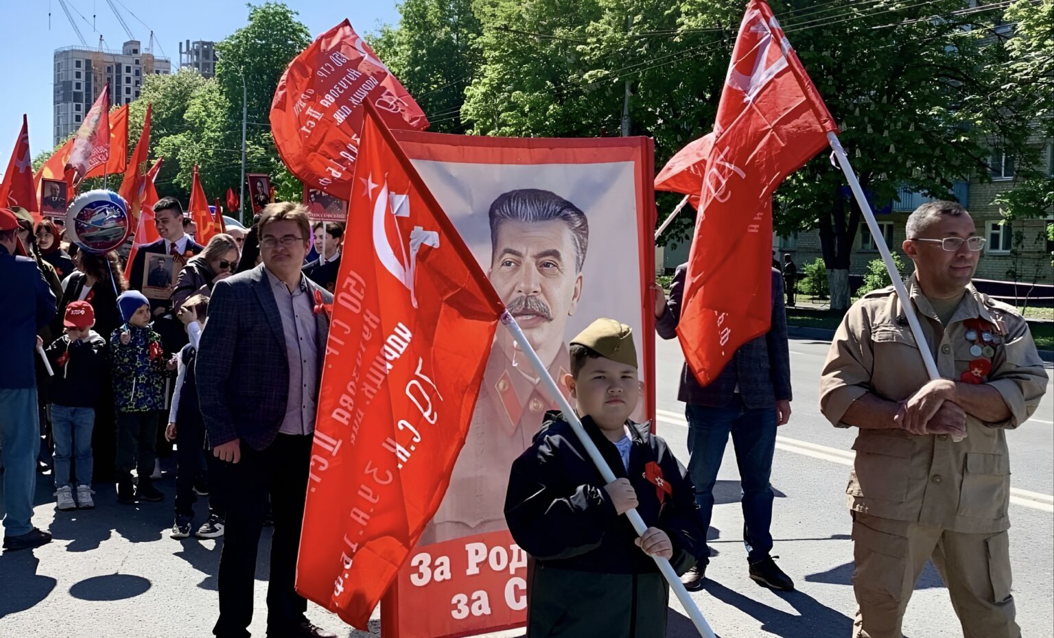 Stalinský pochod na „Deň víťazstva“ 9. mája 2025 v meste Penza v Penzianskej oblasti. Foto: KPRF/Telegram
