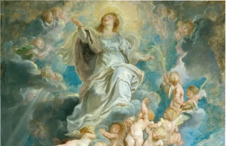 Časť obrazu Nanebovzatie Panny od Petra Paula Rubensa. Foto: Wikimedia