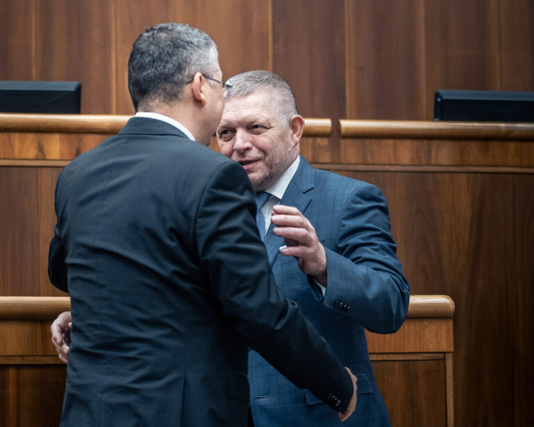 Ladislav Kamenický a Robert Fico. Foto: Jozef Jakubčo/Petit Press/Profimedia