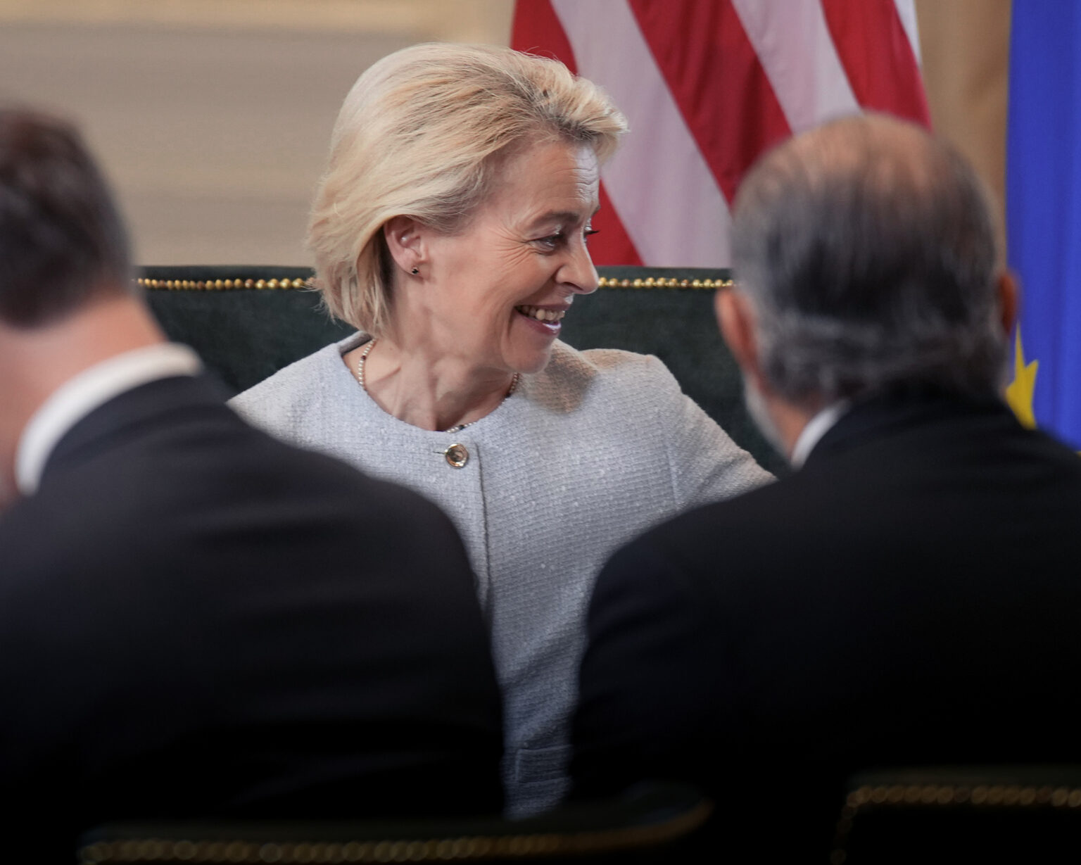Ursula von der Leyen during a meeting with Donald Trump. Photo: Andrew Harnik/Getty Images
