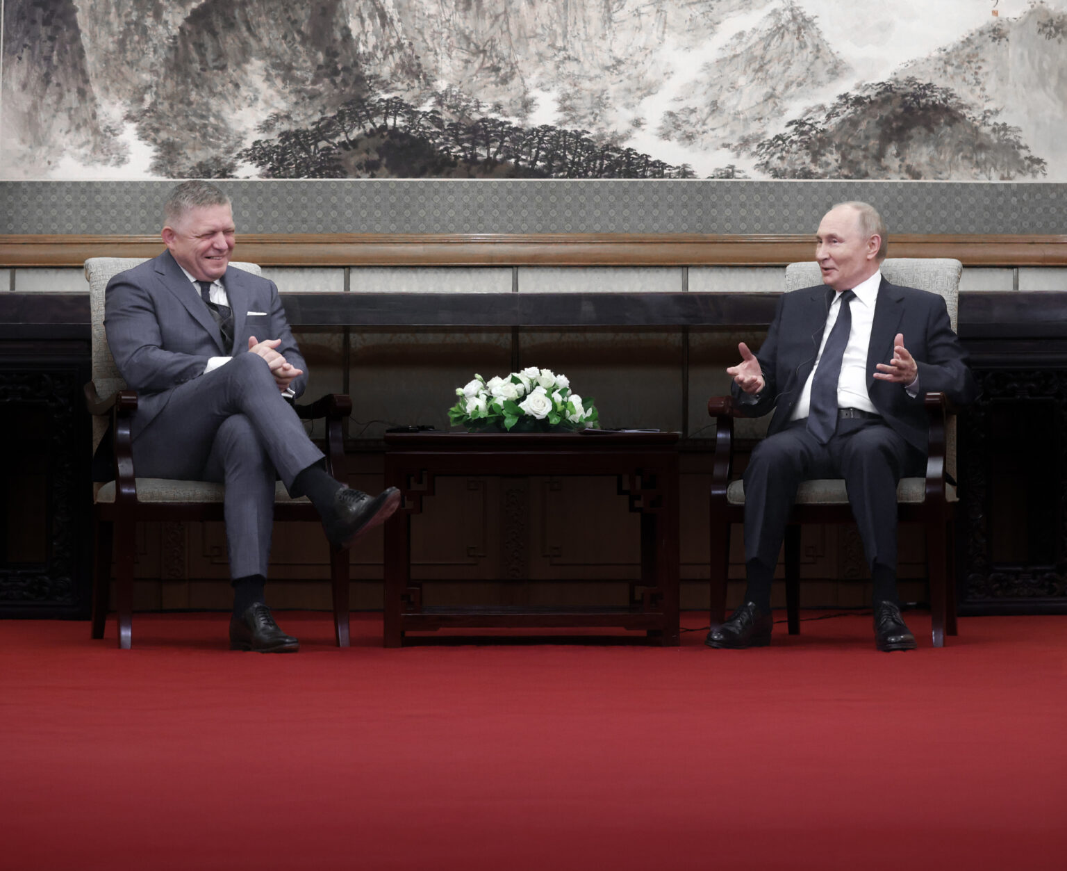 Vladimir Putin a Robert Fico. Foto:  Contributor/Getty Images