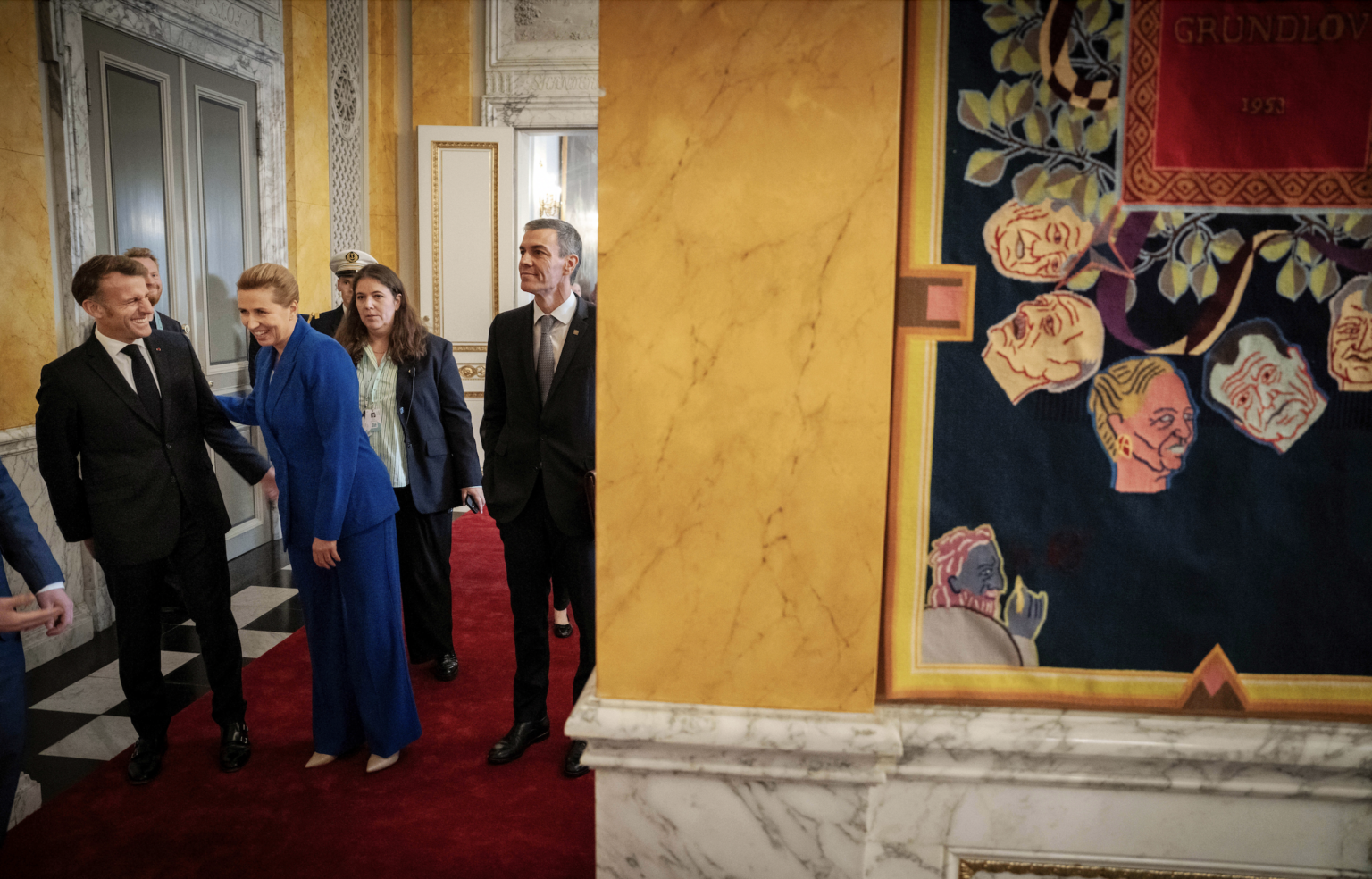 Danish Prime Minister Mette Frederiksen and French President Emmanuel Macron attend an informal summit in Copenhagen. Photo: REUTERS/Mads Claus Rasmussen/Ritzau Scanpix