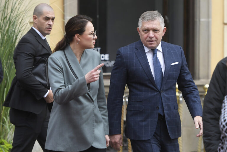 Julija Svyrydenková a Robert Fico. Foto: František Iván/TASR