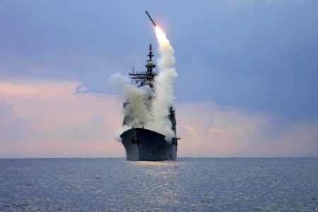 Tomahawk missile launch.