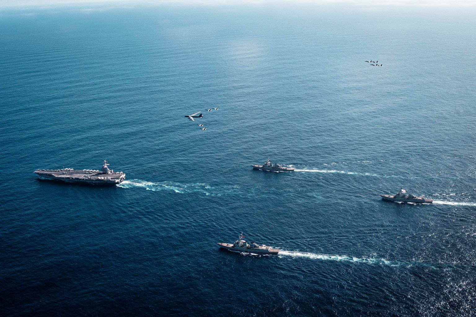 The U.S. Navy’s Gerald R. Ford Carrier Strike Group. Photo: US Navy/Petty Officer 3rd Class Tajh Payne/Handout via Reuters