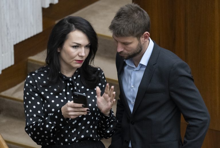 Veronika Šrobová a Michal Šimečka. Foto: Martin Baumann/TASR 