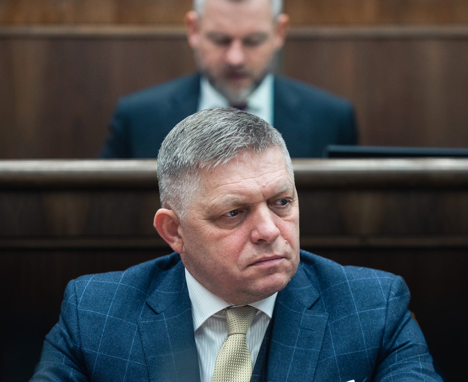 Robert Fico a Peter Pellegrini. Foto: Jakub Kotian / TASR