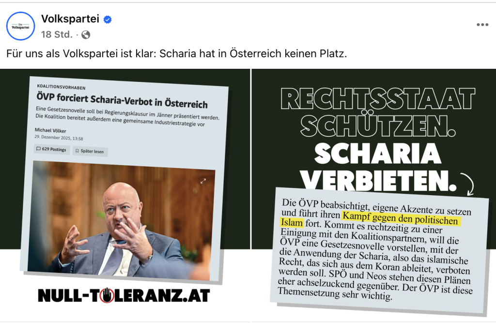 ÖVP Facebook Seite