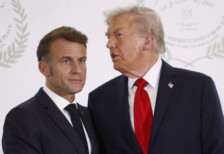 Donald Trump a Emmanuel Macron. Foto: Yoan Valat/Reuters