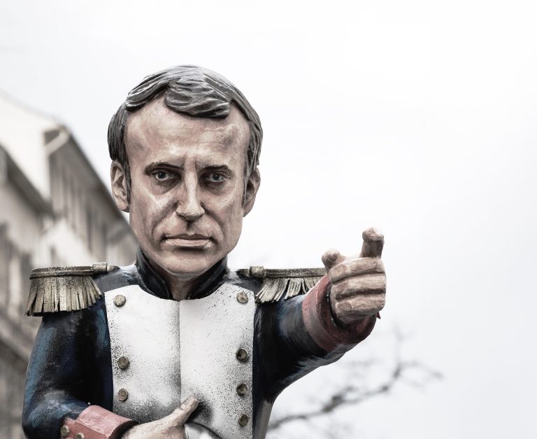 Political cartoon of French President Macron. Photo: Fabian Sommer/picture alliance via Getty Images