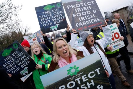 Thousands of Irish farmers protested against the agreement with Mercosur