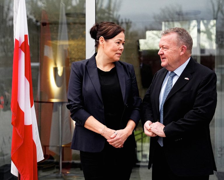 Vivian Motzfeldt und Lars Lokke Rasmussen. Foto: Ritzau Scanpix/Mads Claus Rasmussen/Reuters