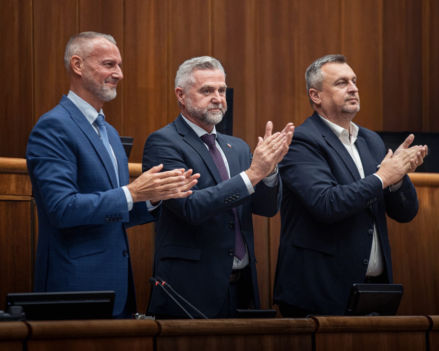 Richard Raši, Tibor Gašpar a Andrej Danko. Foto: Marko Erd / Petit Press / Profimedia