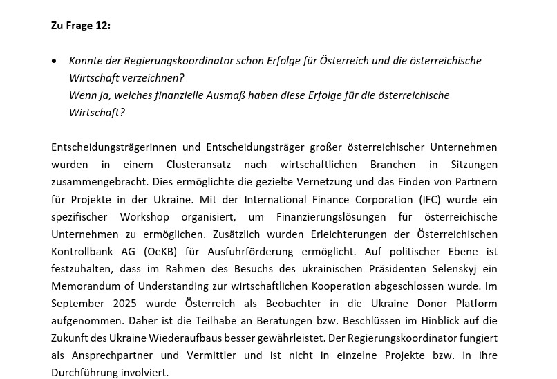 Parlamentarische Anfrage Screenshot