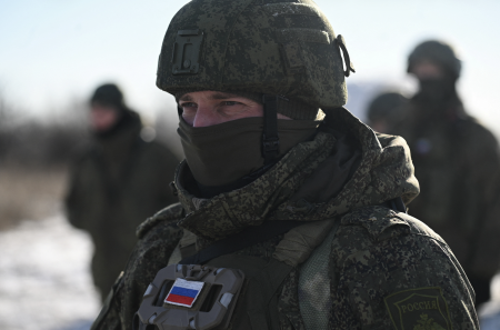 Russian soldiers shot down several drones over the capital