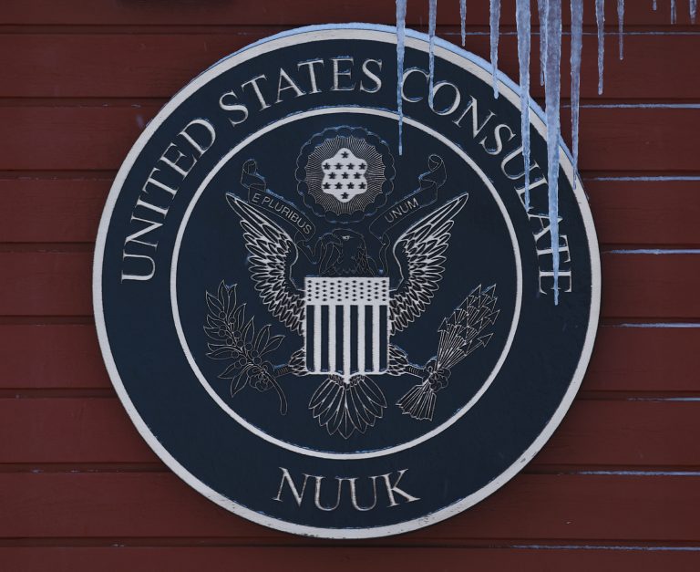 Icicles hang from the United States Consulate on January 19, 2026, in Nuuk, Greenland. Photo: Sean Gallup / Getty Images 