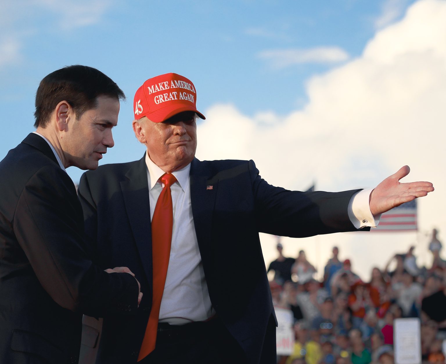 Marco Rubio a Donald Trump. Foto: Joe Raedle/Getty Images