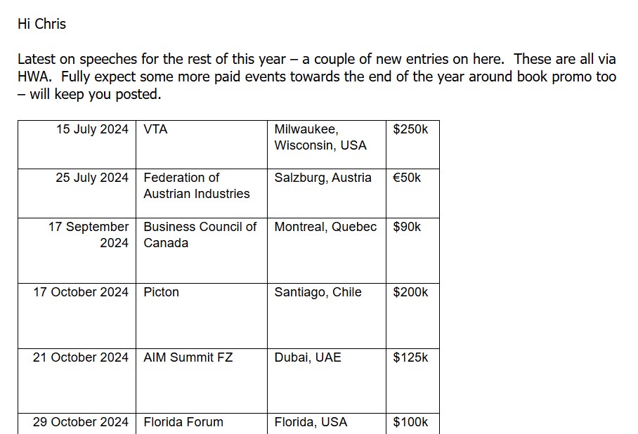 Auch aus den Boris Files: Was der Ex-Premier so pro Auftritt an Gage erhält