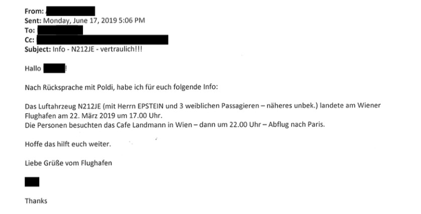 Epstein Files - 2019 war der Sexualverbrecher noch im Café Landtmann Screenshot: Epstein Files